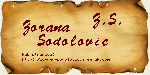 Zorana Šodolović vizit kartica